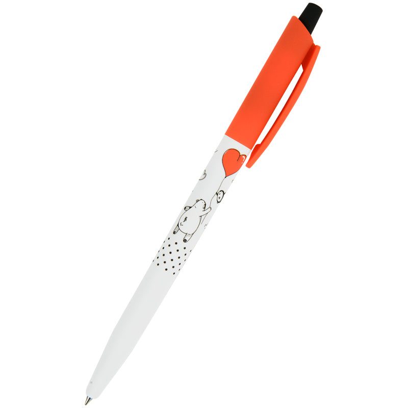 Ballpoint pen Axent Bear's love AB1090-35-A, retractable, blue