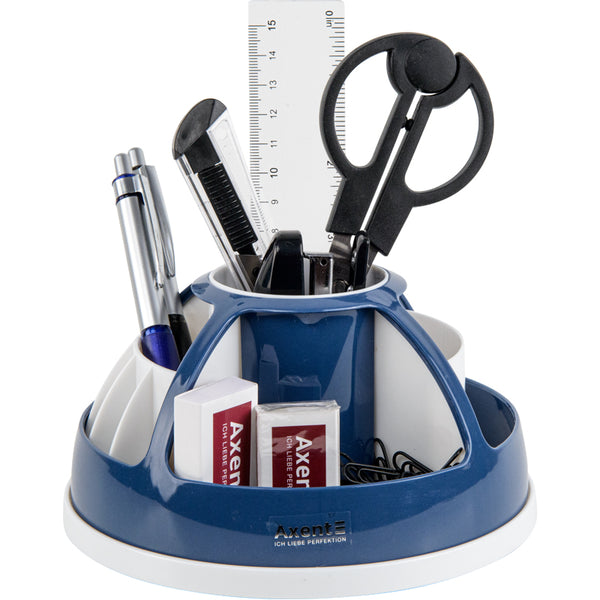Desktop stationery organizer Axent Duoton 2204-47-A, 170x170x120 cm,  in a color box, indigo blue