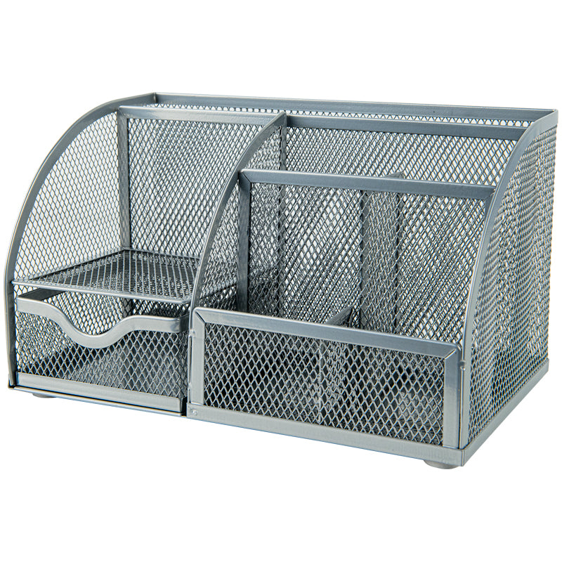 Desk organizer Axent 2125-03-A, 220x140x130 mm, metal, silver