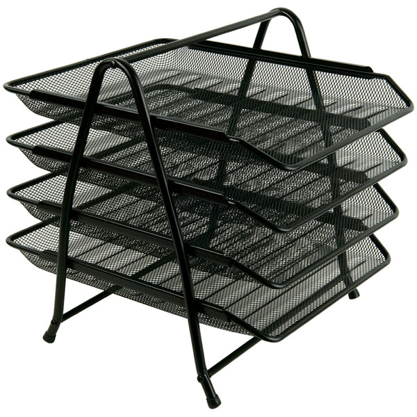 Document tray Axent 2129-01-A horizontal 4-in-1, metal, black