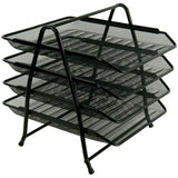 Document tray Axent 2129-01-A horizontal 4-in-1, metal, black