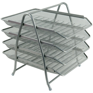 Document tray Axent 2129-03-A horizontal 4-in-1, metal, silver