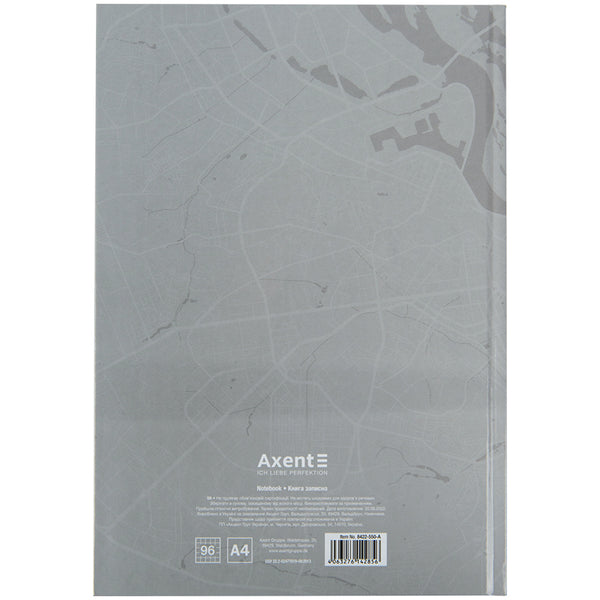 Notebook Axent Freedom 8422-550-A, А4, 96 sheets, squared, grey