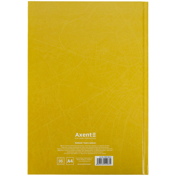 Notes Axent Courage 8422-552-A, А4, 96 kartek, kratka, żółty