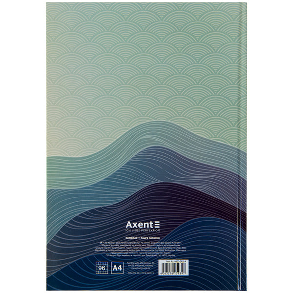 Notes Axent Waves 8422-562-A, А4, 96 kartek, kratka, błękitny