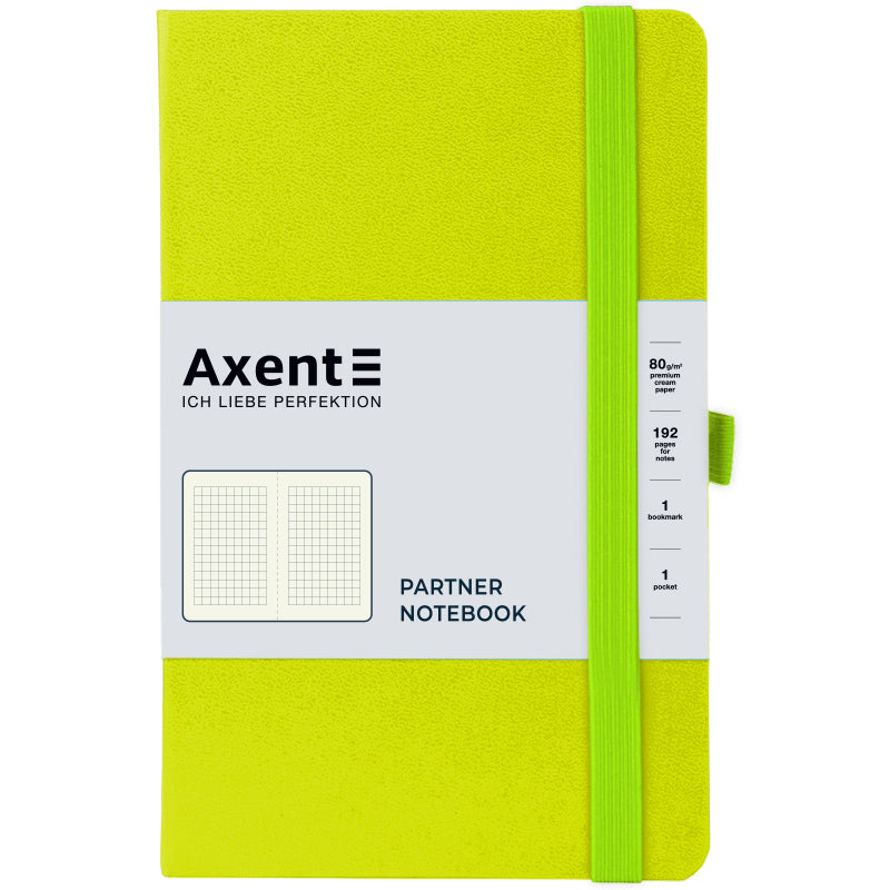 Notes Axent Partner 8201-60-A, 125x195 mm, 96 kartek, kratka, cytrynowy