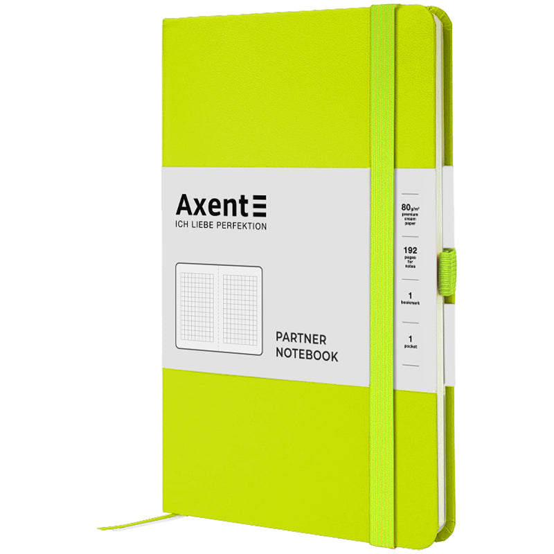 Notes Axent Partner 8201-60-A, 125x195 mm, 96 kartek, kratka, cytrynowy