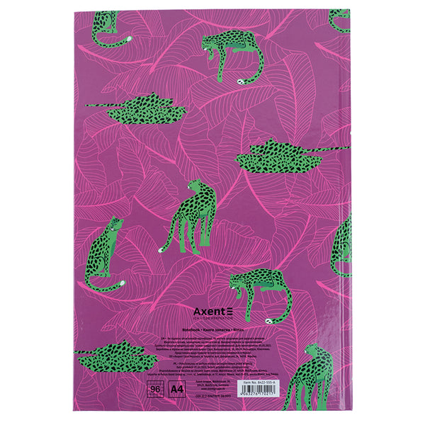 Notes Axent Leopard 8422-555-A, А4, 96 kartek, kratka, różowy