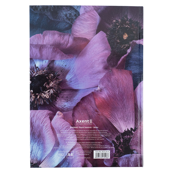 Notes Axent Flora 8423-25-A, А4, 192 kartki, kratka, fioletowy