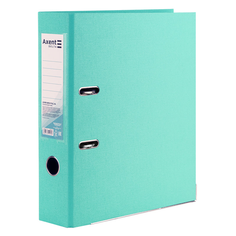 Lever-arch file Axent Delta  D1712-18P, double-sided, A4, 7,5 cm, non-assembled, Pastelini, mint