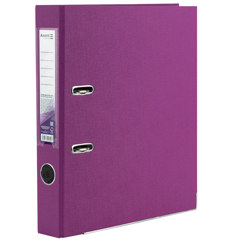 Lever-arch file Axent Delta  D1713-26P, one-sided, A4, 5 cm, non-assembled, lilac