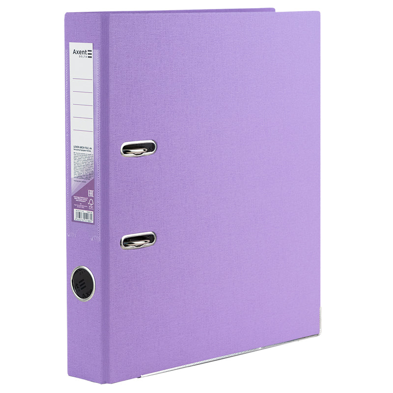 Lever-arch file Axent Delta  D1713-36P, one-sided, A4, 5 cm, non-assembled, Pastelini, lilac