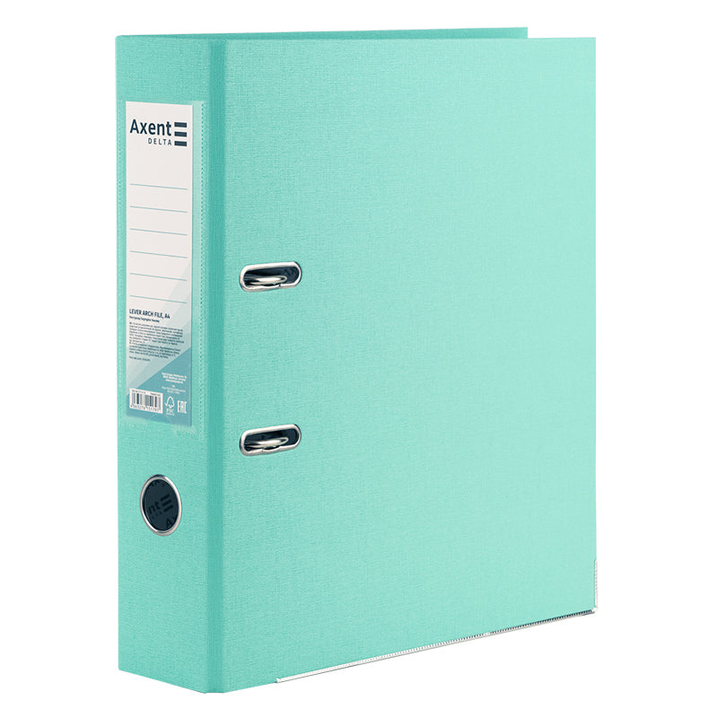 Lever-arch file Axent Delta  D1714-18P, one-sided, A4, 7,5 cm, non-assembled, Pastelini, mint