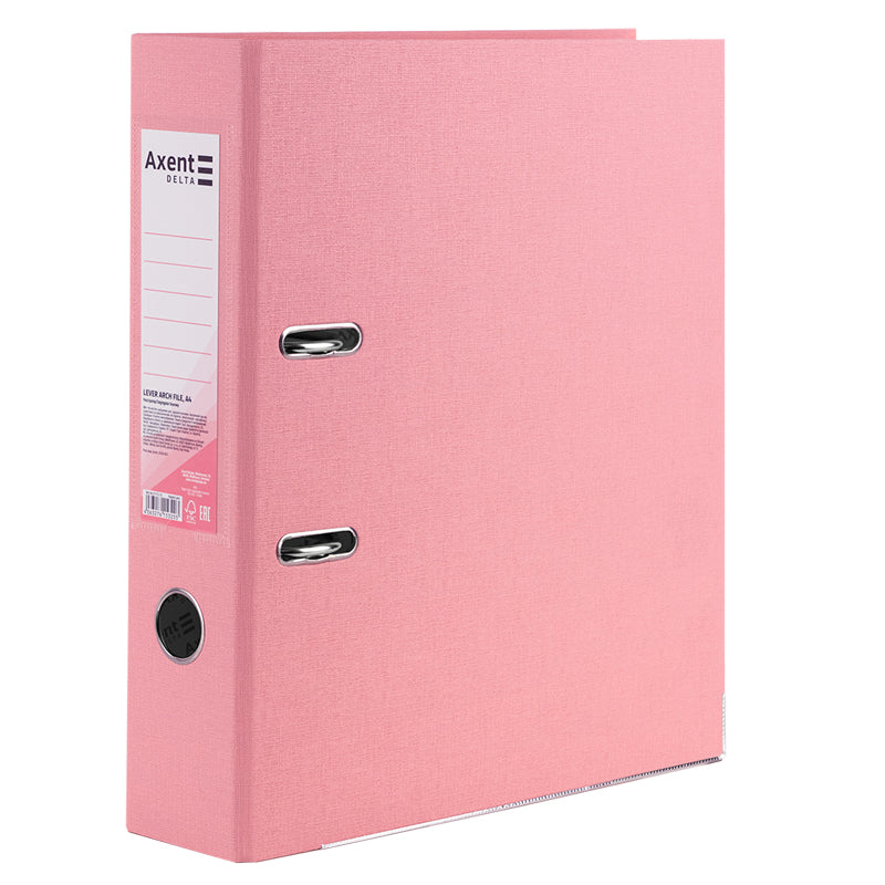 Lever-arch file Axent Delta  D1714-10P, one-sided, A4, 7,5 cm, non-assembled, Pastelini, pink