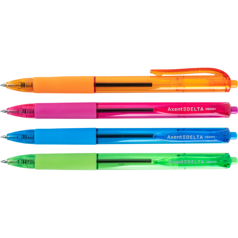 Ballpoint pen Axent Delta DB2031-02, 0.7 mm, retractable, blue