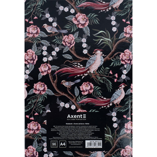 Notes Axent Birds&Flowers-4 8422-571-A, А4, 96 kartek, kratka