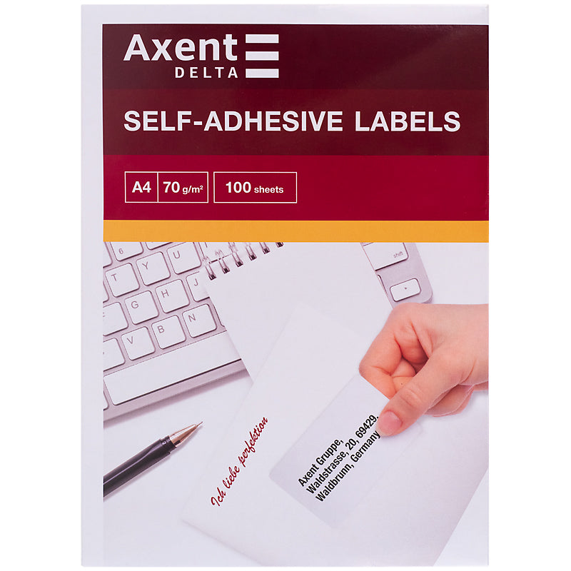 Labels with adhesive layer Delta D4461-A, A4, 105x148,5 mm, 4pcs/sheet