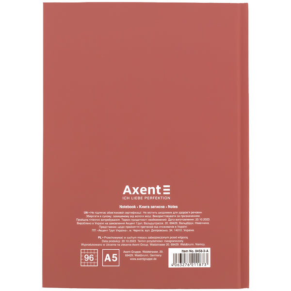 Notes Axent Dream 8458-3-A, А5, 96 kartek, kratka, twarda oprawa