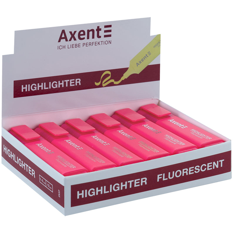 Marker Axent Highlighter 2537-10-A, 1-5 mm, pink