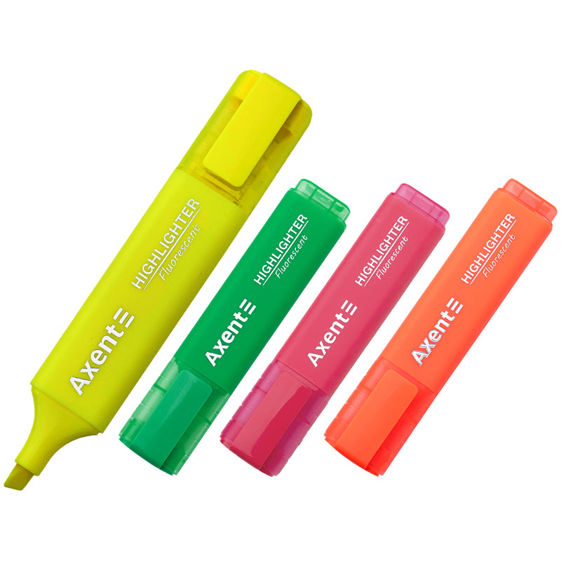 Marker Axent Highlighter 2537-40-A, 1-5 mm, set of 4 neon markers