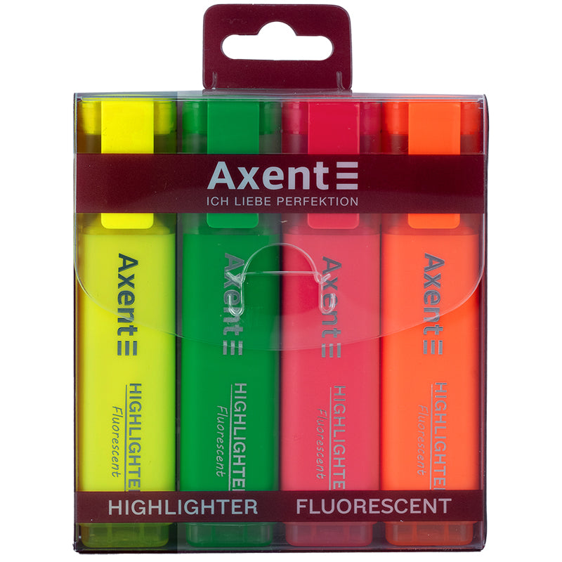 Marker Axent Highlighter 2537-40-A, 1-5 mm, set of 4 neon markers