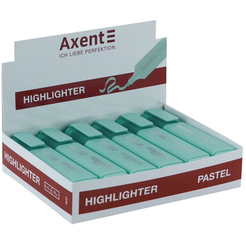 Marker Axent Highlighter 2537-09-A, 1-5 mm, pastel turquoise