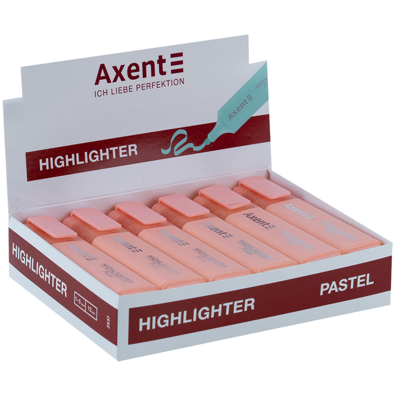 Marker Axent Highlighter 2537-24-A, 1-5 mm, pastel pink