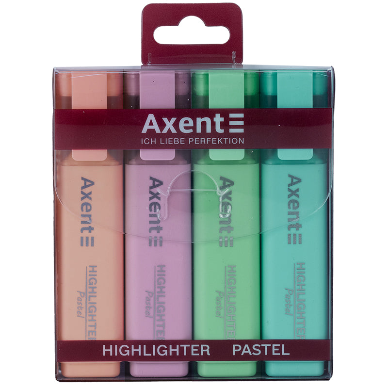 Marker Axent Highlighter 2537-80-A, 1-5 mm, set of 4 neon markers