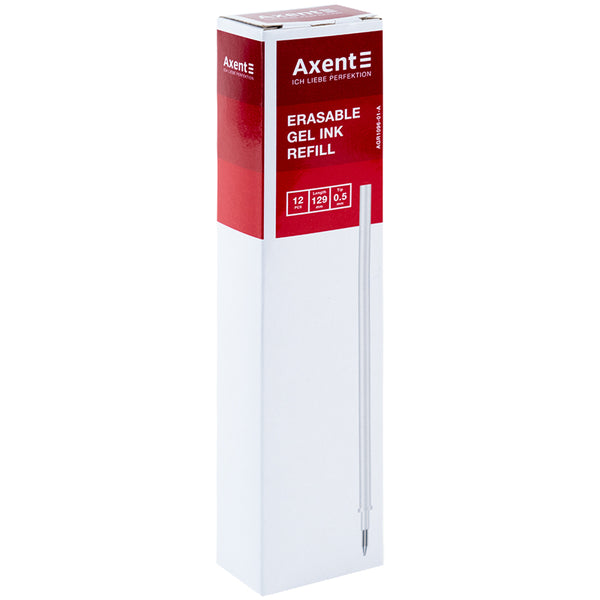 Gel refill "write-erase" Axent AGR1096-01-A, 0.5 mm, 129 mm, black