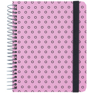 Spiral notebook Axent 8461-1-A, B6+, 120 sheets, squared, hard cover, pink