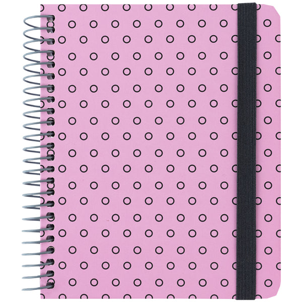 Spiral notebook Axent 8461-1-A, B6+, 120 sheets, squared, hard cover, pink