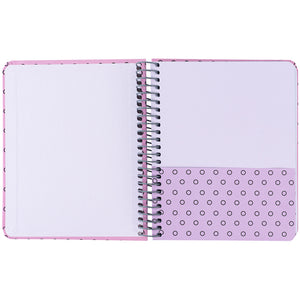 Spiral notebook Axent 8461-1-A, B6+, 120 sheets, squared, hard cover, pink