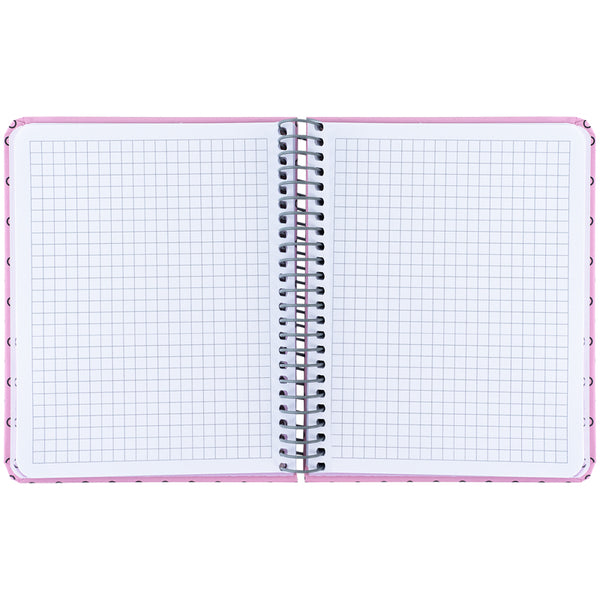 Spiral notebook Axent 8461-1-A, B6+, 120 sheets, squared, hard cover, pink