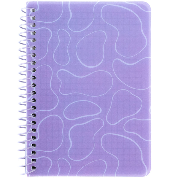 Spiral notebook Axent 8463-1-A, B6, 80 sheets, squared, plastic cover, purple