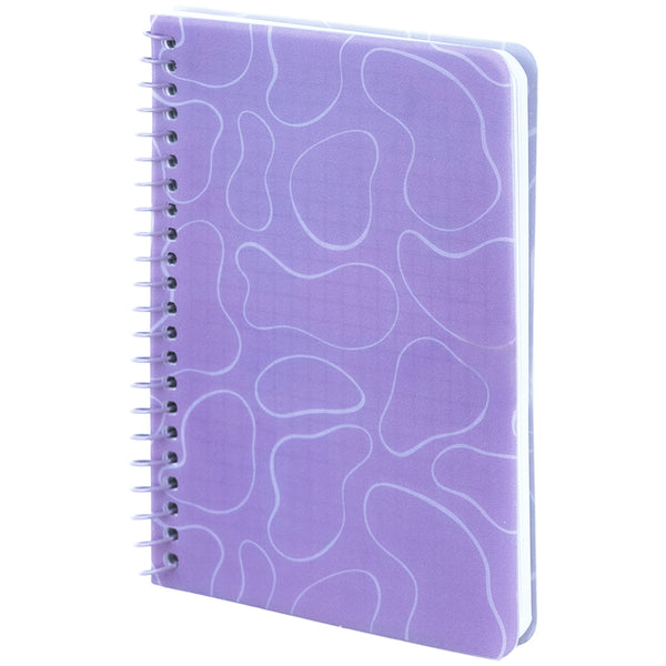 Spiral notebook Axent 8463-1-A, B6, 80 sheets, squared, plastic cover, purple