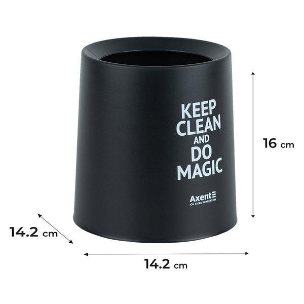Desktop waste bin Axent 2131-01-A, round, black