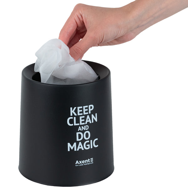 Desktop waste bin Axent 2131-01-A, round, black