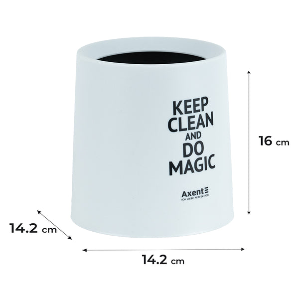Desktop waste bin Axent 2131-21-A, round, white
