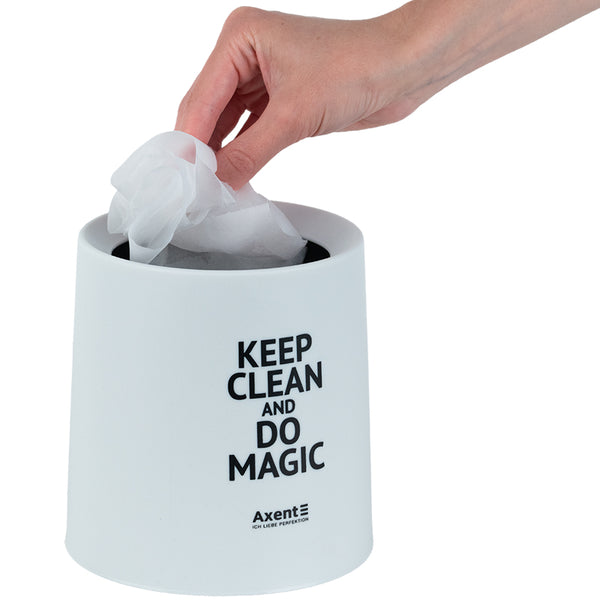 Desktop waste bin Axent 2131-21-A, round, white