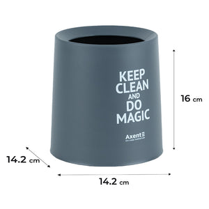 Desktop waste bin Axent 2131-03-A, round, grey
