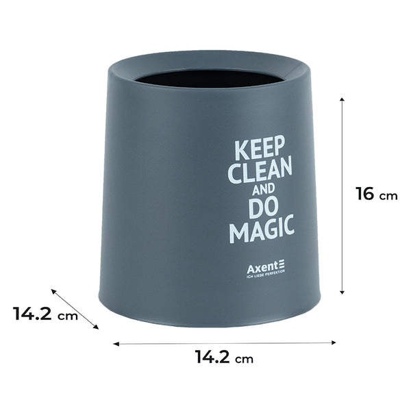 Desktop waste bin Axent 2131-03-A, round, grey