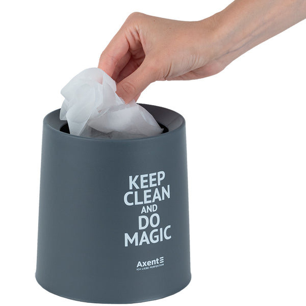 Desktop waste bin Axent 2131-03-A, round, grey