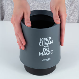 Desktop waste bin Axent 2131-03-A, round, grey