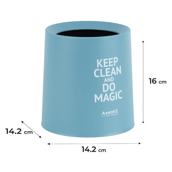 Desktop waste bin Axent 2131-07-A, round, light blue