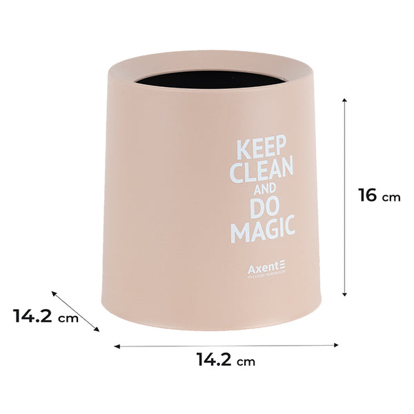 Desktop waste bin Axent 2131-42-A, round, peach