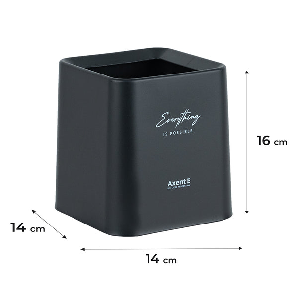 Desktop waste bin Axent 2132-01-A, squared, black