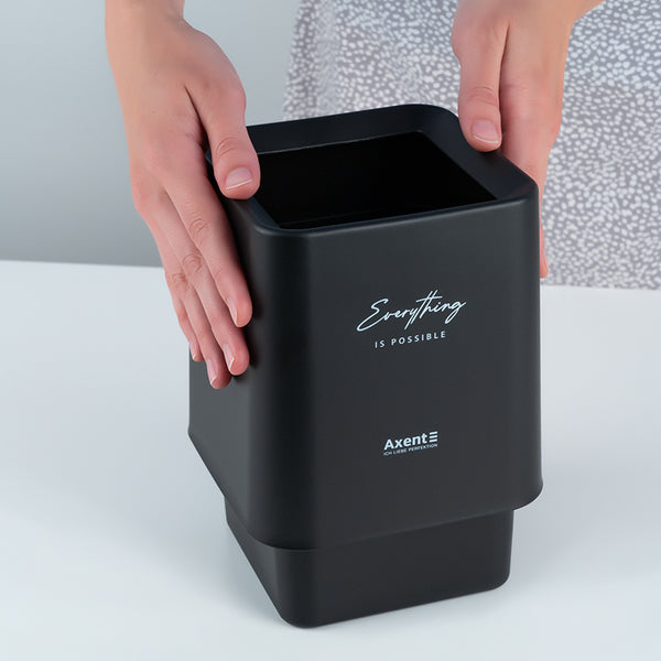 Desktop waste bin Axent 2132-01-A, squared, black