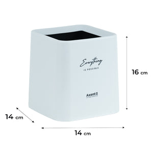 Desktop waste bin Axent 2132-21-A, squared, white