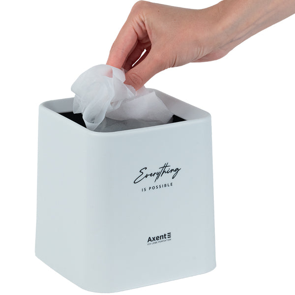 Desktop waste bin Axent 2132-21-A, squared, white