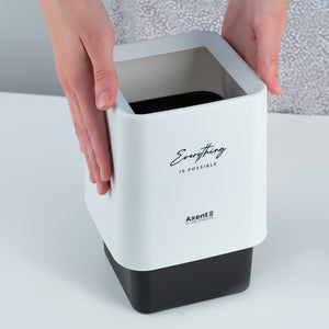 Desktop waste bin Axent 2132-21-A, squared, white